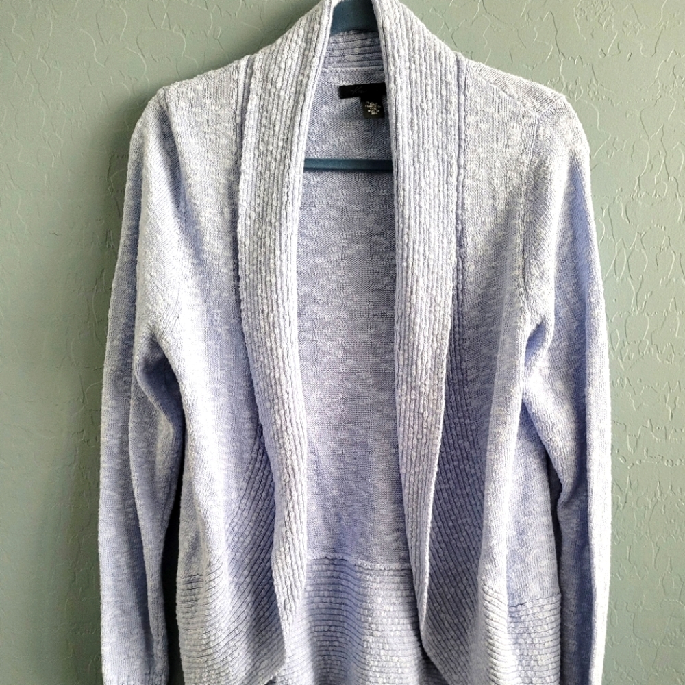 Kenneth Cole Womens Open Shawl Cardigan Sweater Size Large Powder Blue